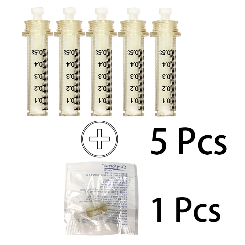0.5ml 5head 1needle Распылитель инъекции иглы для пистолета без гиалурона ручка высокого давления против морщин губ подъема воды шприц без иглы инъекции головы - Номер модели: 0.5ml 5head 1needle