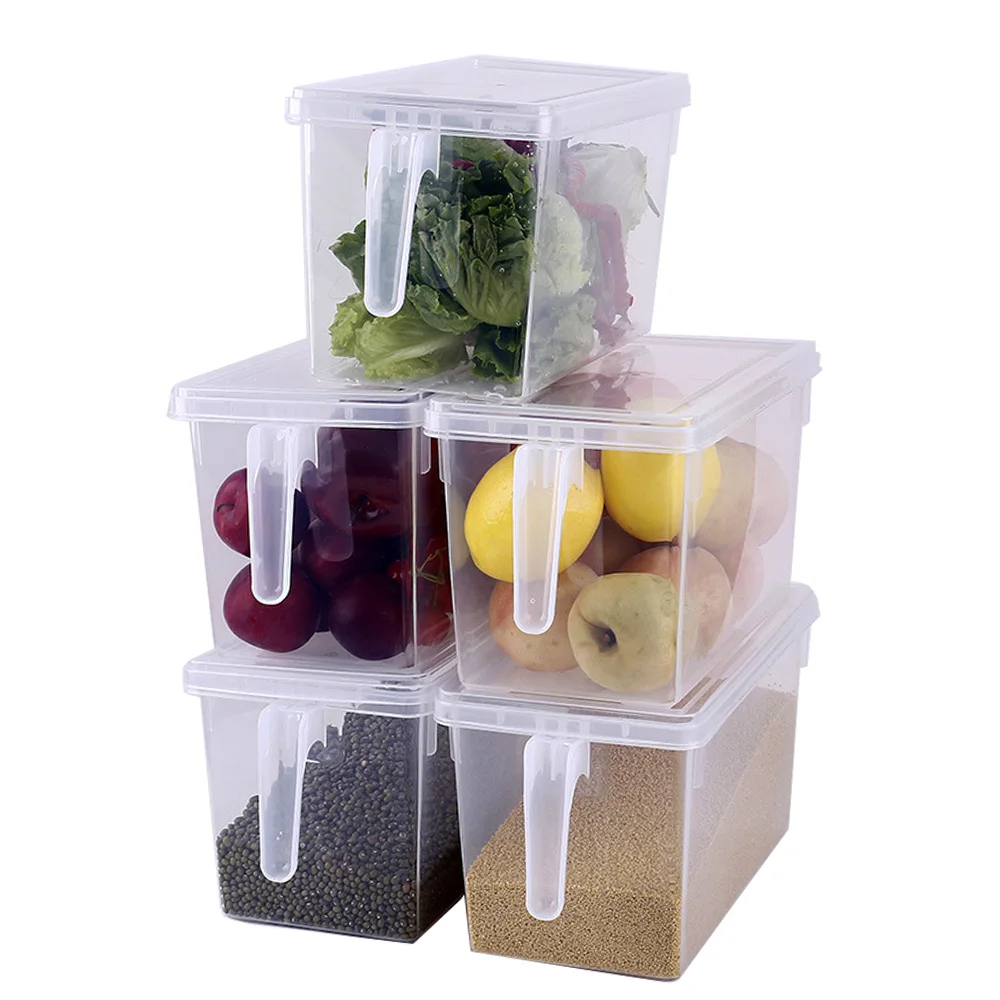 

Sealed Refrigerator Storage Boxes Crisper with Lid For Food Container Kitchen Transparent PP Storage Box