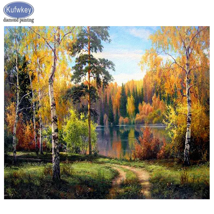 

Autumn Diamond Painting Full Square/round drill Mosaic Rhinestones of Pictures 5d diy Diamond Embroidery landscape,Bedroom decor