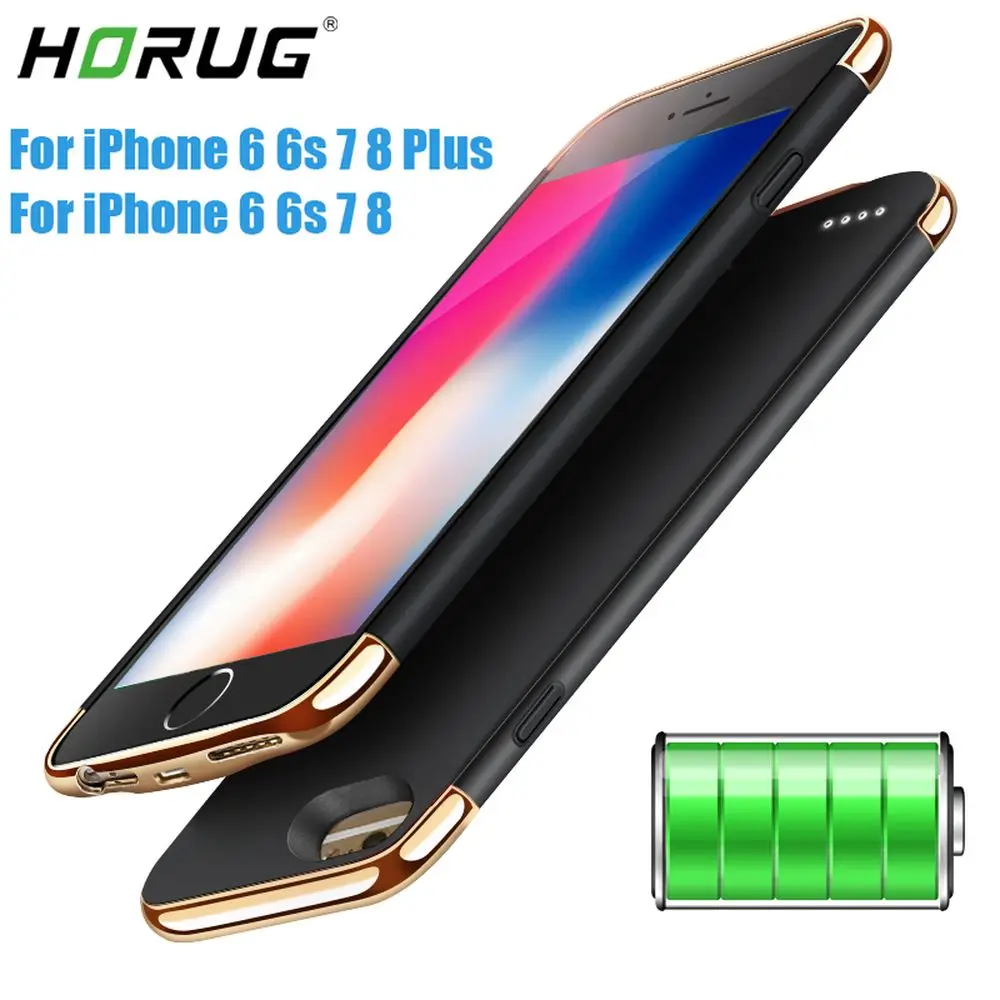 Чехол HORUG для зарядного устройства iPhone 7 8 6 6s Plus чехол аккумулятора Ультратонкий