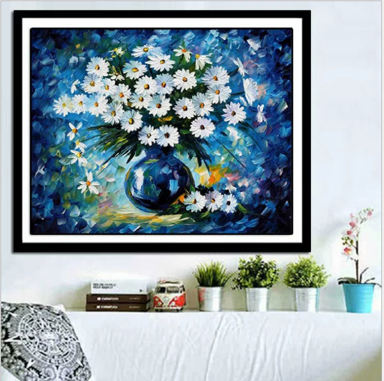Дайзи флауэр 5D самостоятельная алмазная живопись полностью мозаичный узор искусства вышивки для домашнего украшения вышивка крестом.