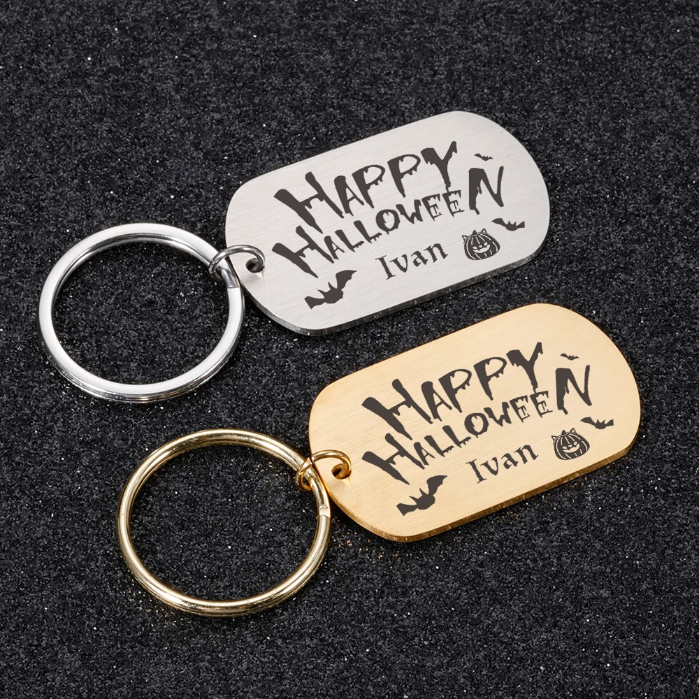 

Personalized Keychain For Men Women Car Bag Keyring Gift Halloween Pumpkin Ghost Grim Reaper Custom Key Chain Charms Keychains