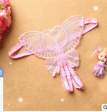 

Sexy Women Lace Hollow out Butterfly Shaped G-String Open Crotch Underwear Lingerie Panties