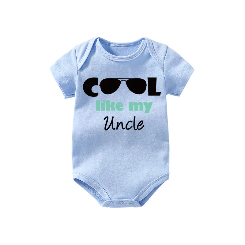 blue cool like aunt Culbutomind новорожденная девочка, одежда для детей с рисунком тети, Милый хлопковый короткий наряд с комбинезоном, Подарок Для Тети - Цвет: blue cool like aunt