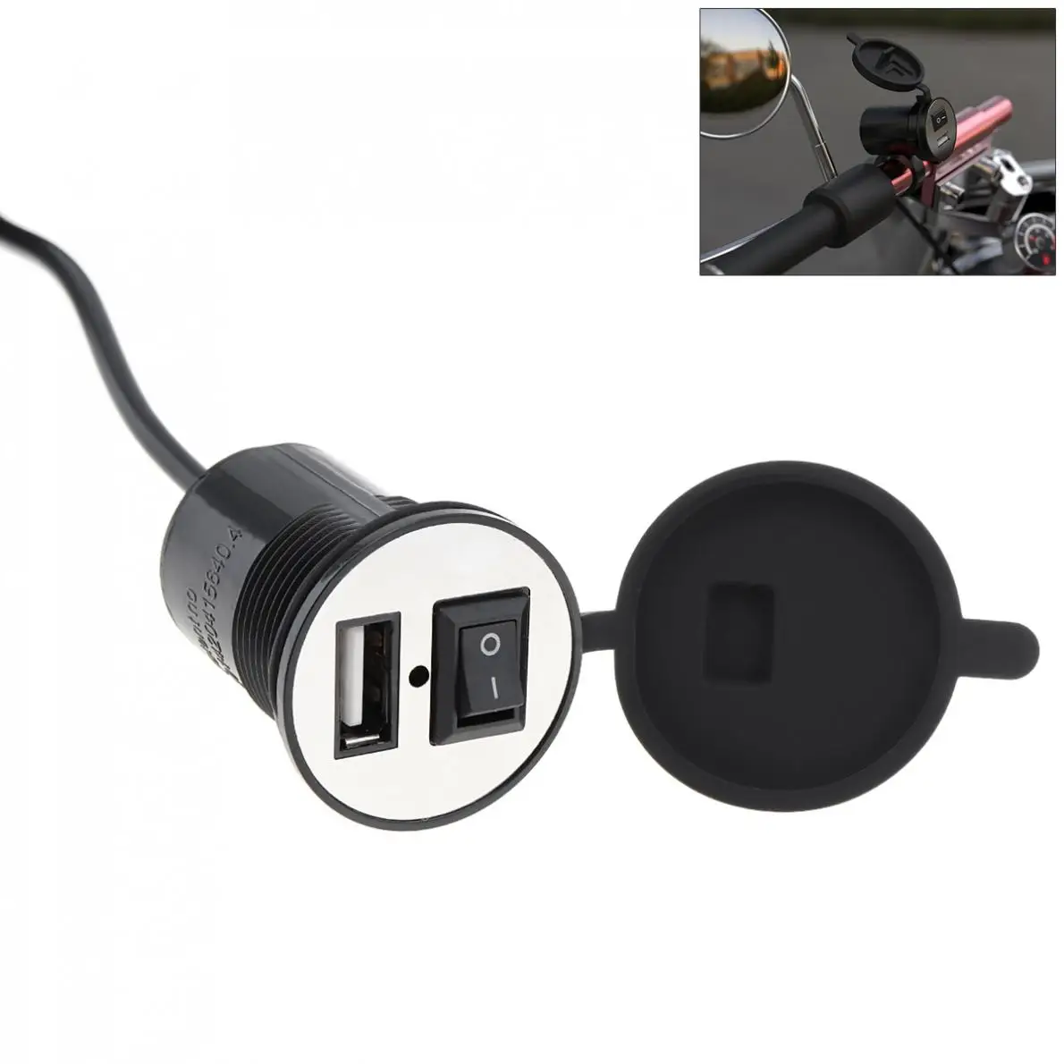 12V водонепроницаемый USB гнездо мотоцикла вилка универсальный переключатель телефона зарядное устройство адаптер