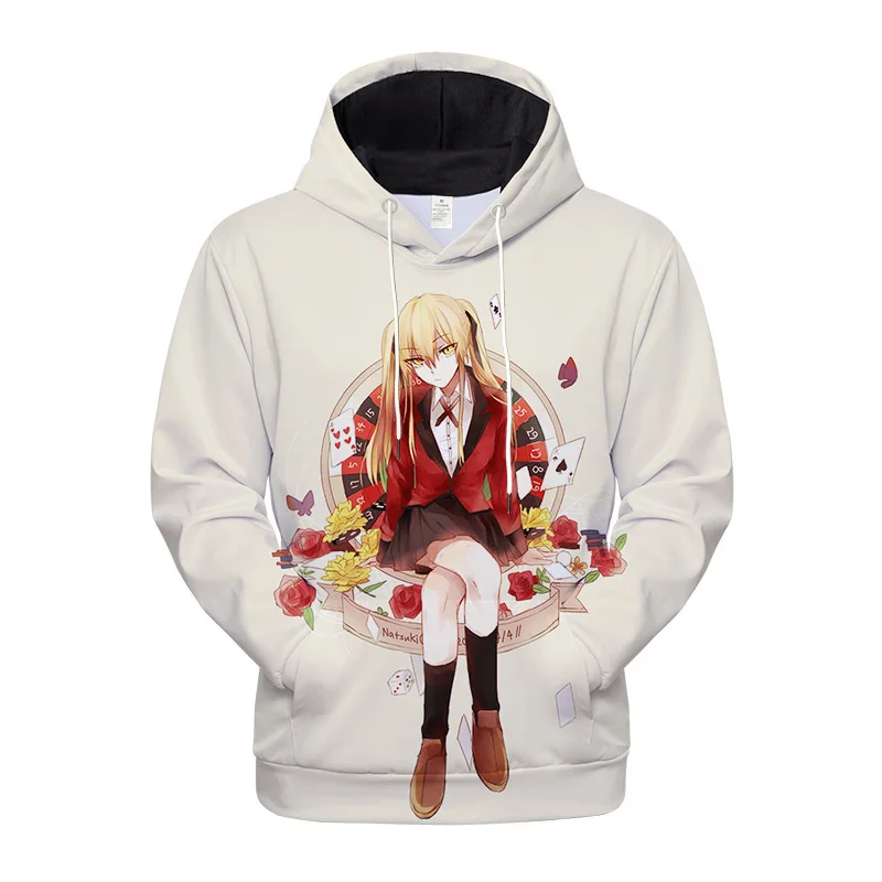 Thin Hoodie Jabami Yumeko Cosplay Kakegurui Loose Anime Cute Hooded Sweatshirt Unisex Oversized 4XL Summer Casual Streetwear