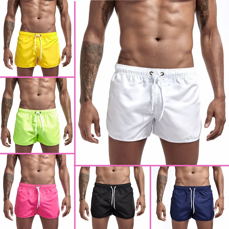 Summer Men's Swimwear Shorts Beachwear Sexy Swim Trunks Men Swimsuit Low Waist Breathable Adult Brand Beach Wear Surf