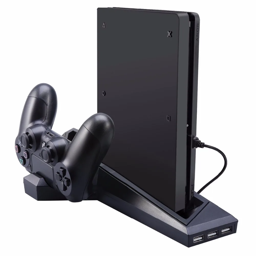 FansHot вертикальная подставка охлаждающий вентилятор для playstation 4 консоль кулер Зарядка для PS4 кулер с двумя зарядными портами USB концентратор