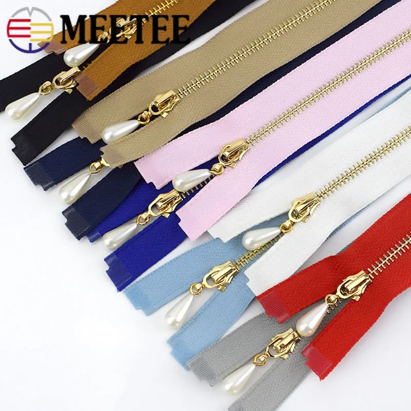 Meetee 5/10 шт. 40-70 см 3# металлическая молния с открытым концом автоматической блокировки Золотая жемчужина слайдер DIY сумки кошелек одежды Декор застежкой-молнией швейная фурнитура