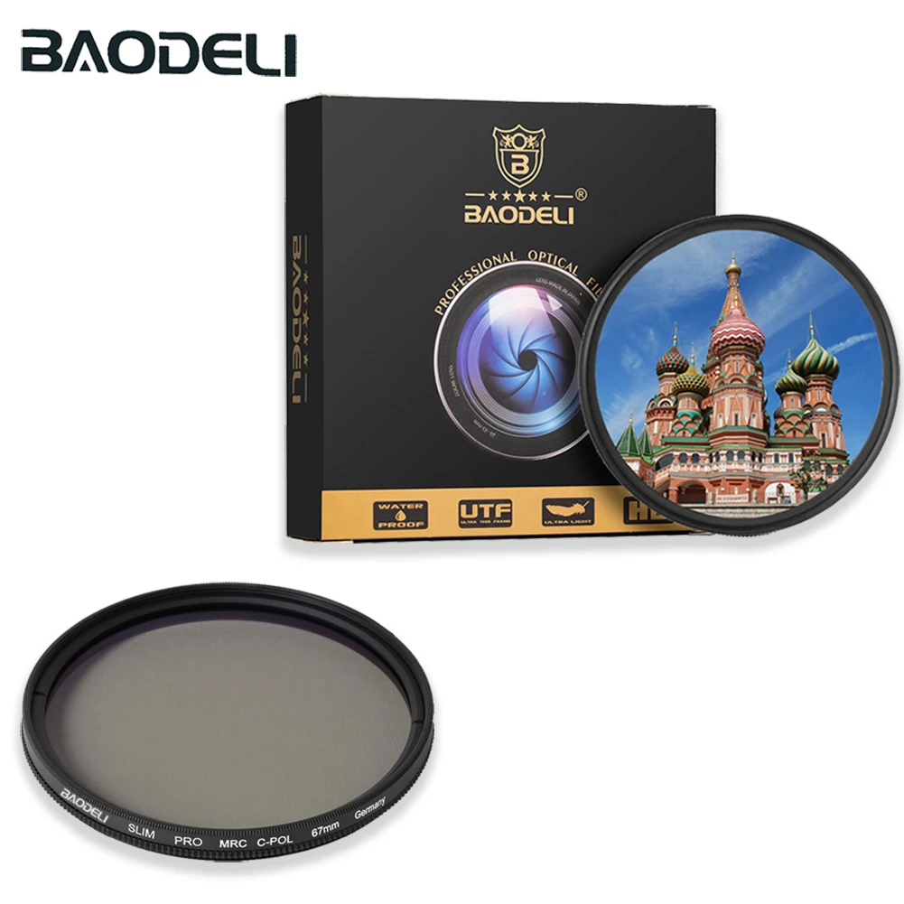 Поляризационный фильтр BAODELI для камеры Canon Cpl 37 46 49 52 55 58 67 72 77 82 мм объектив M50 6d 600d