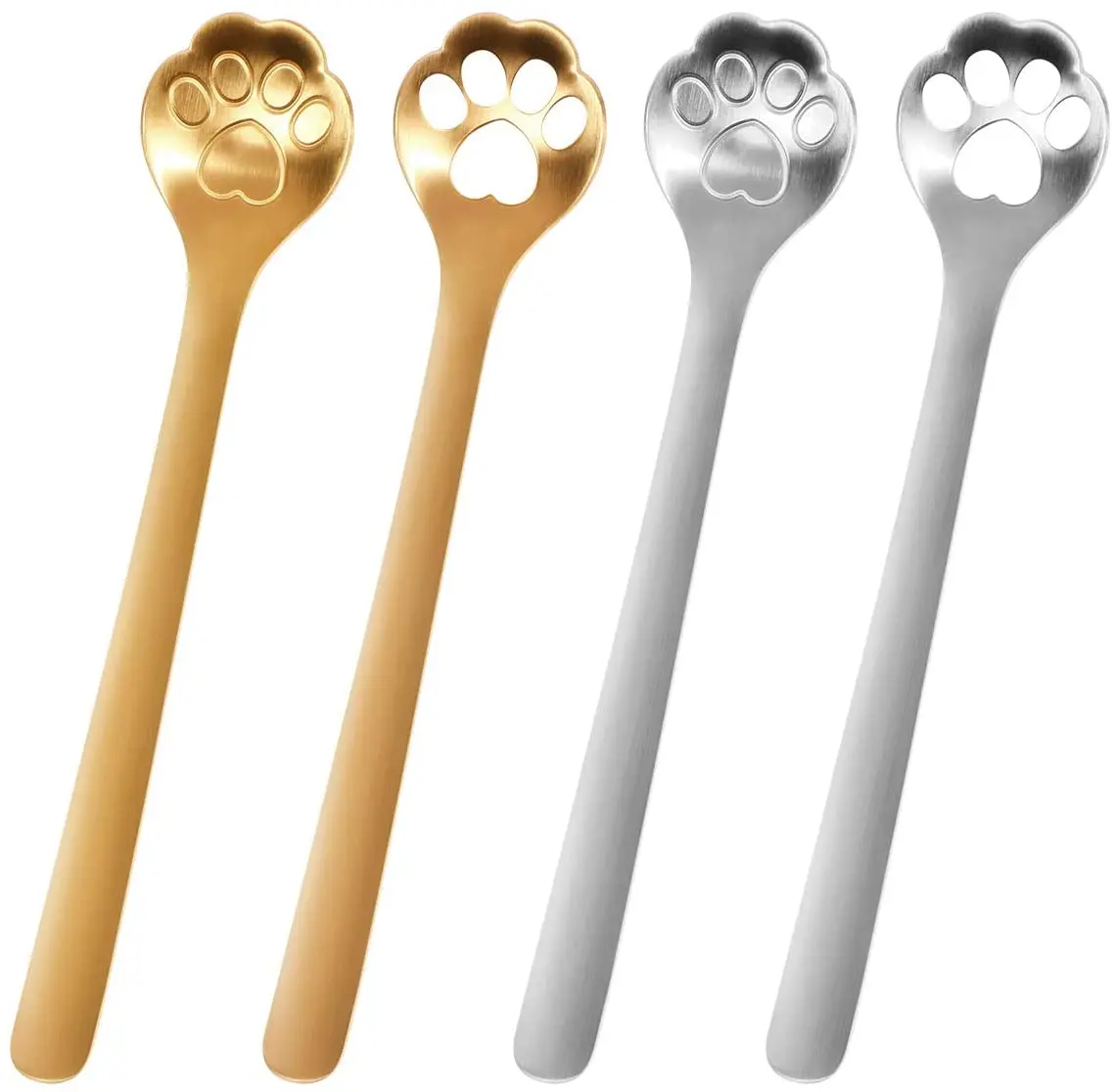 

Cat Paw Coffee Spoons Cute Claw Stainless Steel Teaspoon Coffee Sugar Ice Cream Cake Stirring Spoon Cat Claws Dessert Spoons