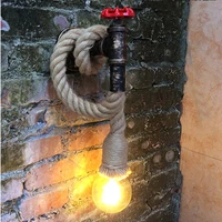 vintage creative faucet hemp rope wall lamp home living room hanging pendant light without bulb