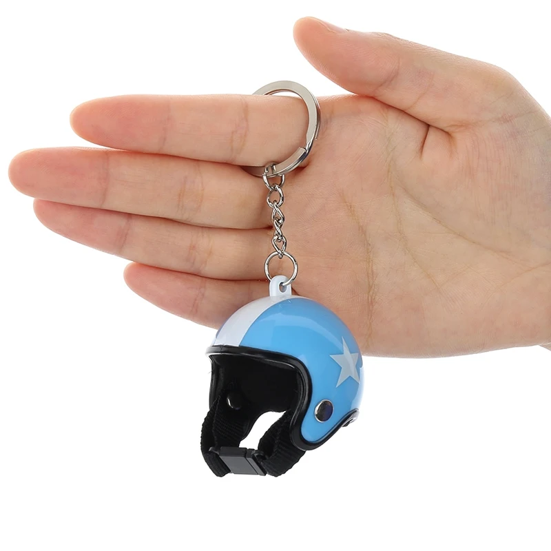 

Fit 1PC Motorcycle Safety Helmets Keychain Car Auto Five-star Pendant Classic Key Ring Keyfob Holder Car Accessories