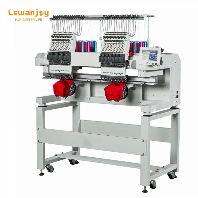Two Heads Embroidery Machine Double Head Flat Hat Embroider Machinery For Shop