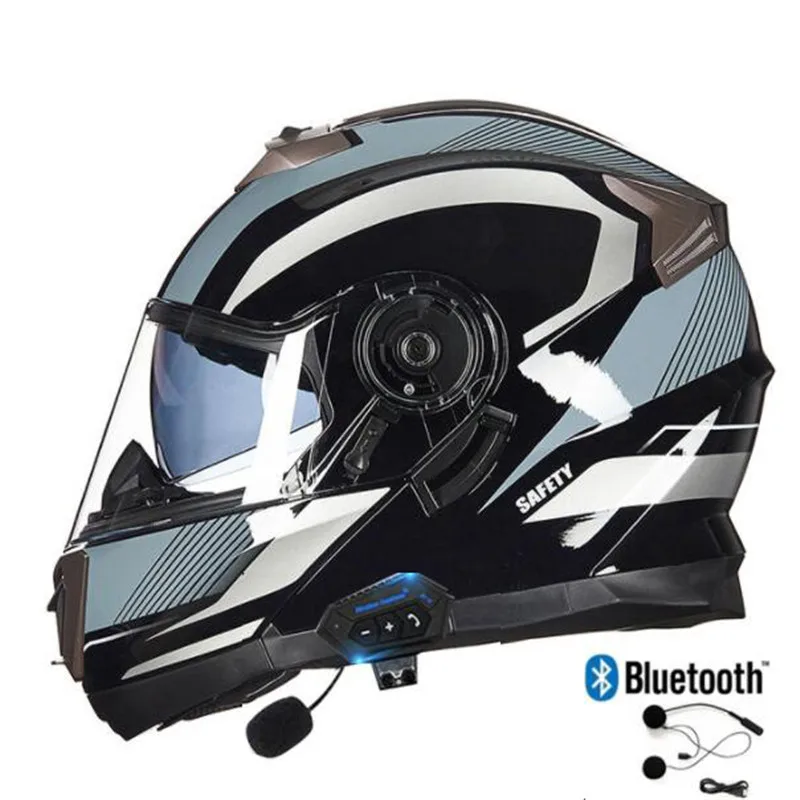 

GXT Motorcycle Helmet Bluetooth Dual Lens Flip Up Helmets men Moto Motocross Helmet Flip Up Casco Moto Capacete Casque DOT M-2XL