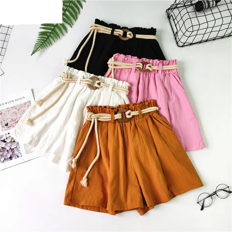 Женские шорты с высокой талией эластичной резинкой на талии Короткие штаны
