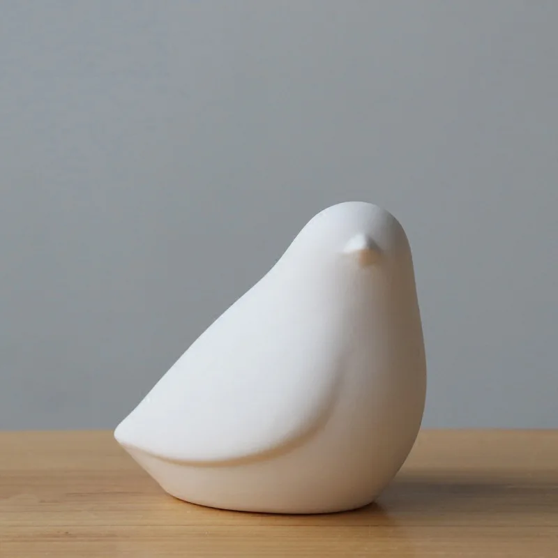 Симпатичная Белая современная простая керамическая статуэтка птиц свадебное