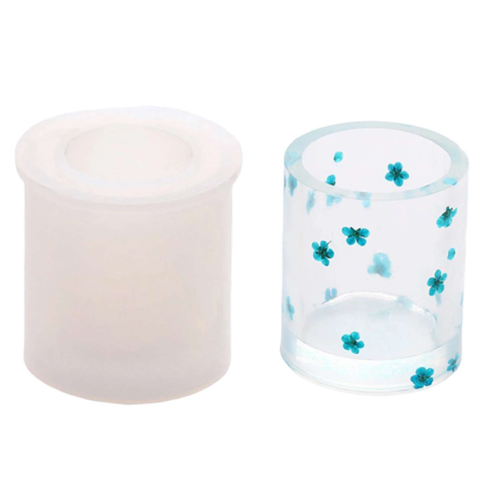 

1/2pcs Silicone Plant Pot Molds Cube Cylinder Silicone Molds DIY Flower Pot Molds Pen Holders for Succulent Flowerpot Clay Mold