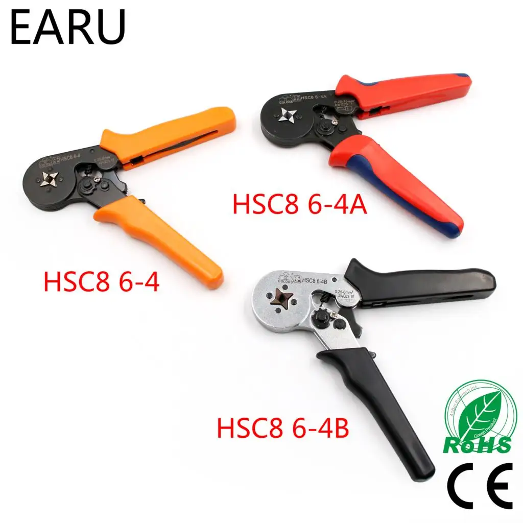 

FASEN HSC8 6-4 SELF-ADJUSTABLE MINI-TYPE CRIMPING PLIER 0.25-6mm2 straight German Pliers hand tools Free shipping