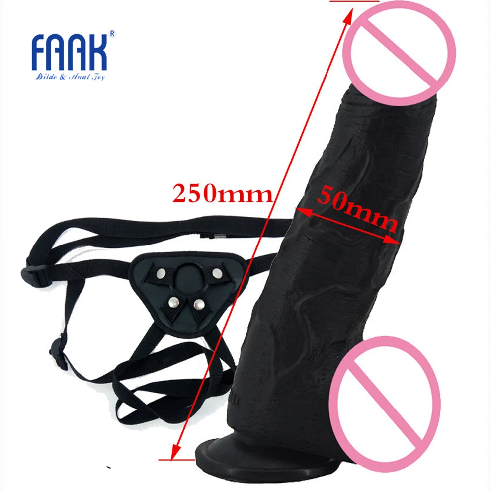 FAAK Strap on Thick Huge Silicone Dildo Harness 9.84*1.96