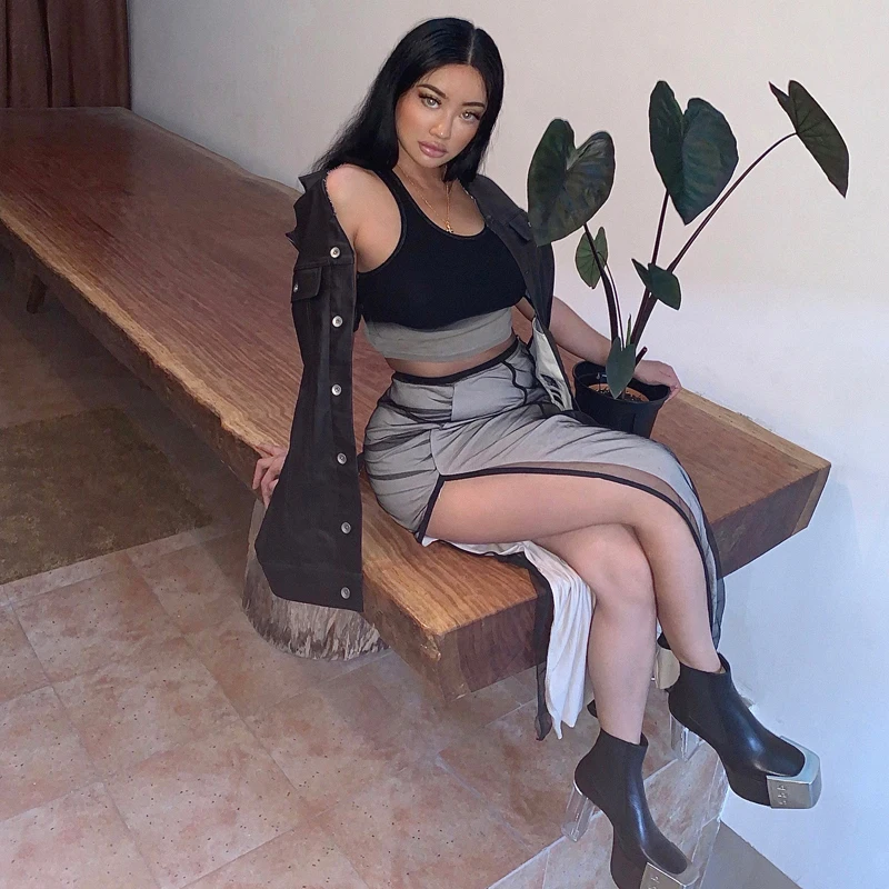 Приталенный жилет-майка без рукавов 4 цвета с градиентом | Женская одежда