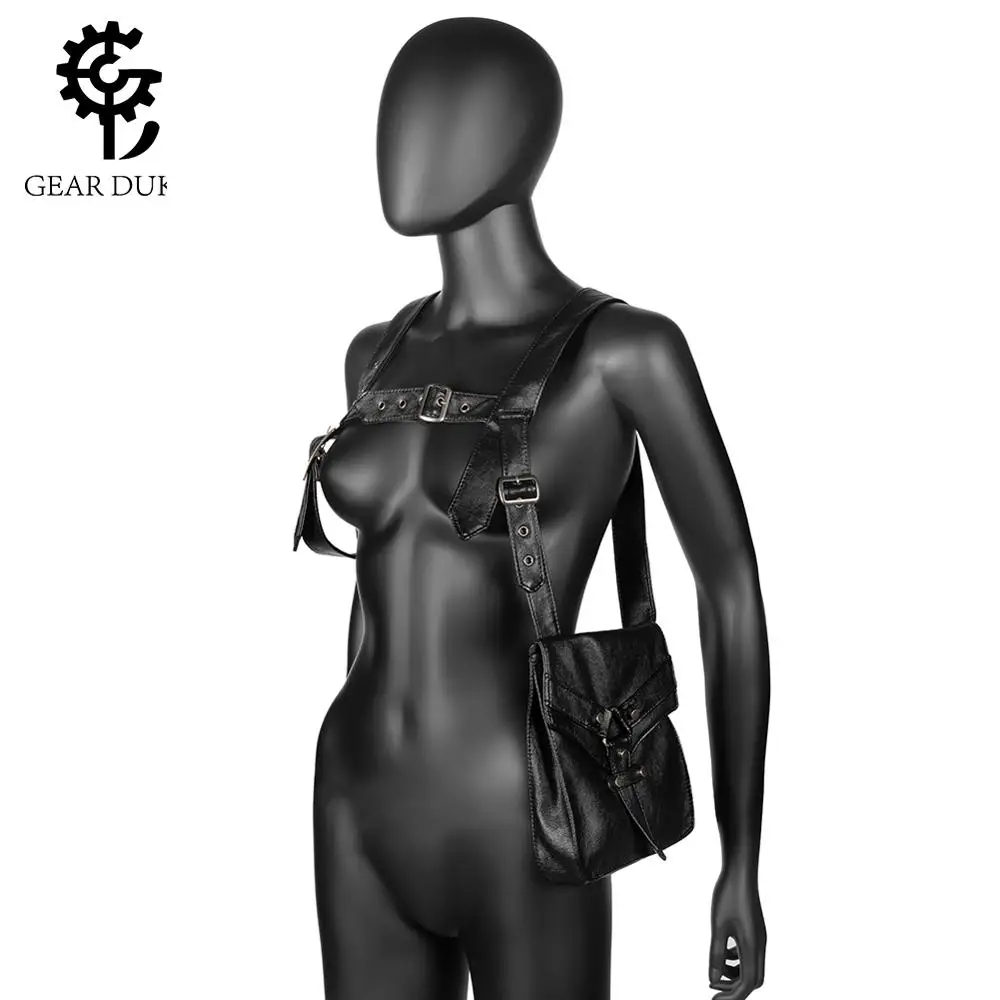 Поясная Сумка в стиле стимпанк из искусственной кожи Gear Duke винтажная Готическая