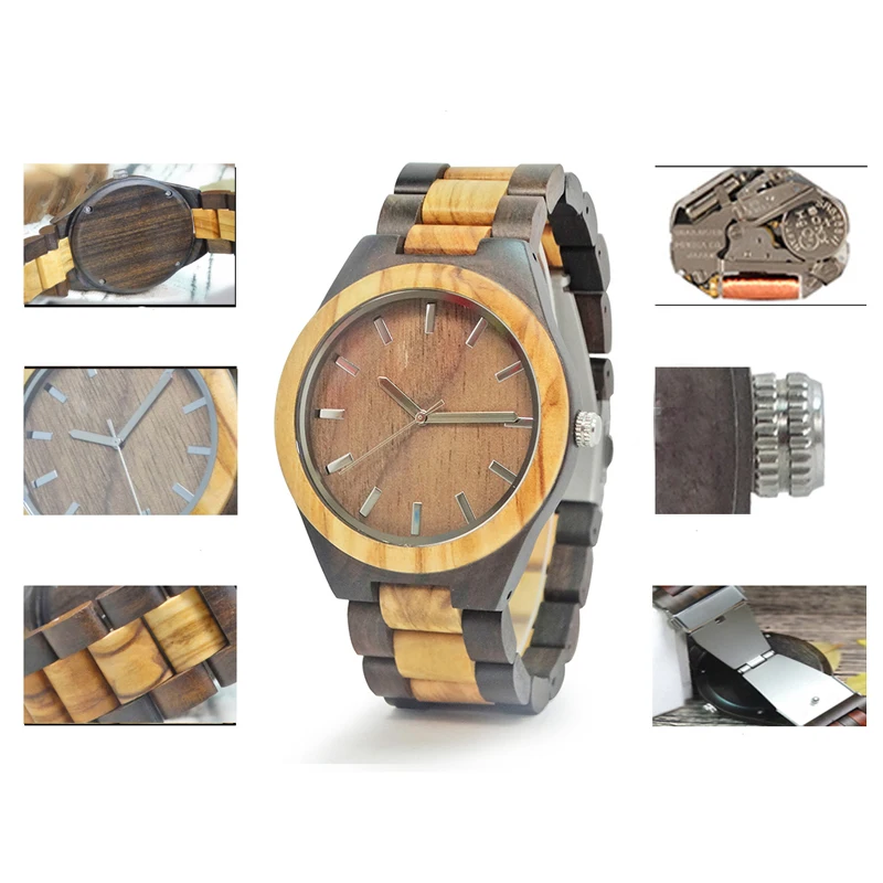 Мужские наручные часы Zebra Olive с деревянным ремешком популярные мужские