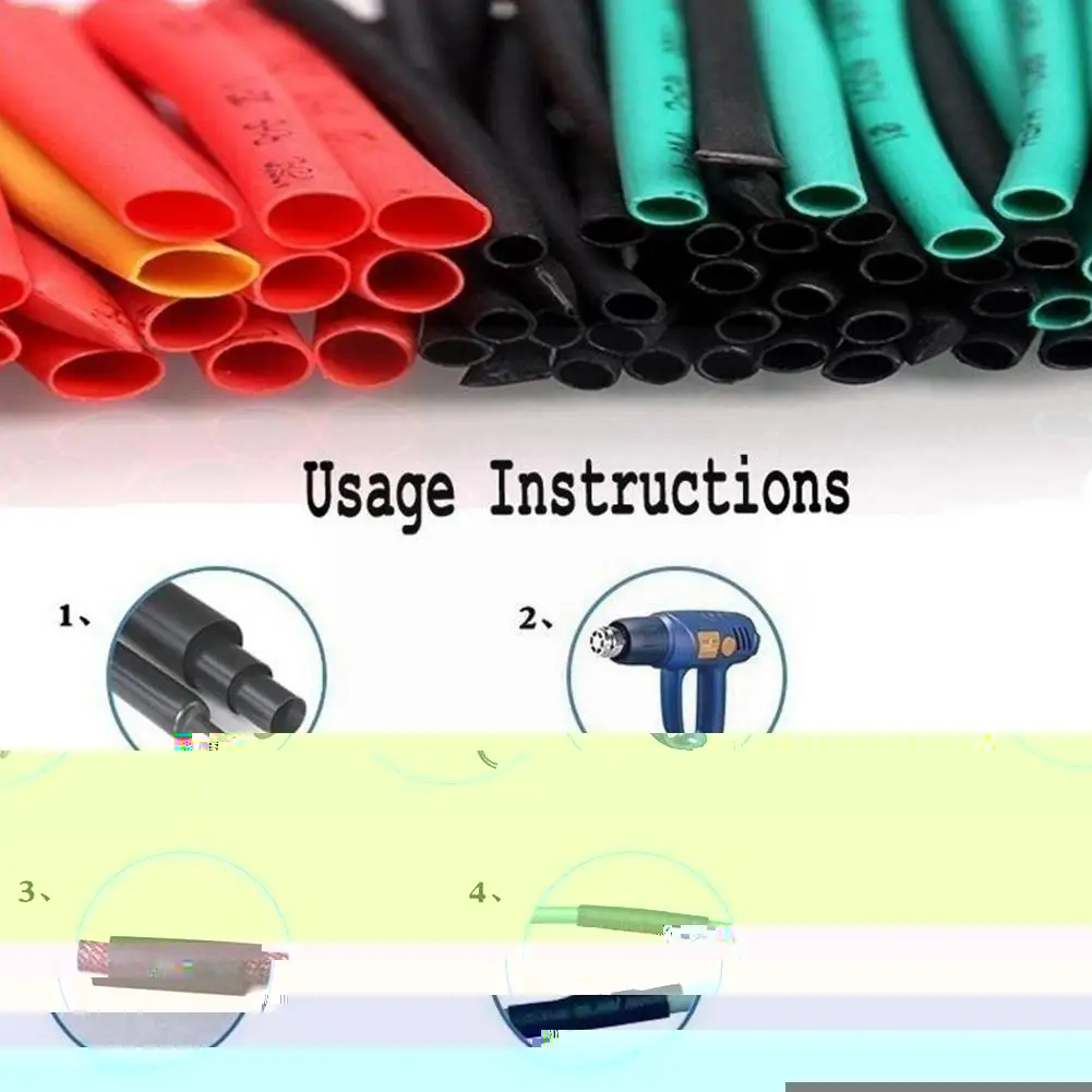 

530pc/set Heat Shrink Tube Kit Insulation Sleeving Cable Shrink Wire Polyolefin Tubing Heat Shrinking Termoretractil Assort U4e7