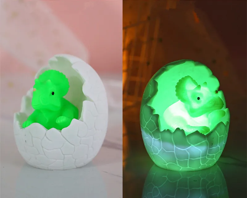 

2020 New Cartoon Creative Dinosaur Egg Night Light Luminous Toy Bedside Decorations Night Feeding Luminous Wholesale Night Light