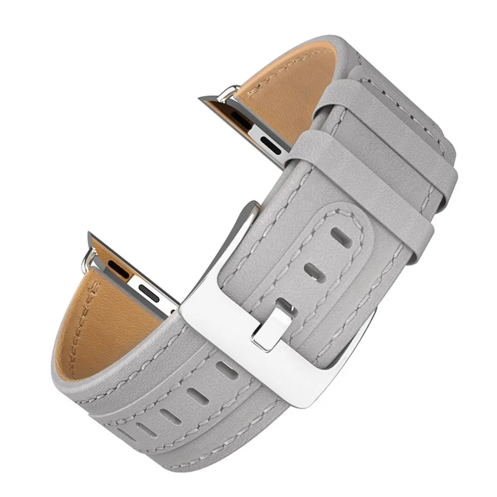 Luxury Soft PU Leather Bracelet Strap Trendy Design Women Men Watch Wrist Strap Band Suitable for Apple Watch Series1/2/3/4
