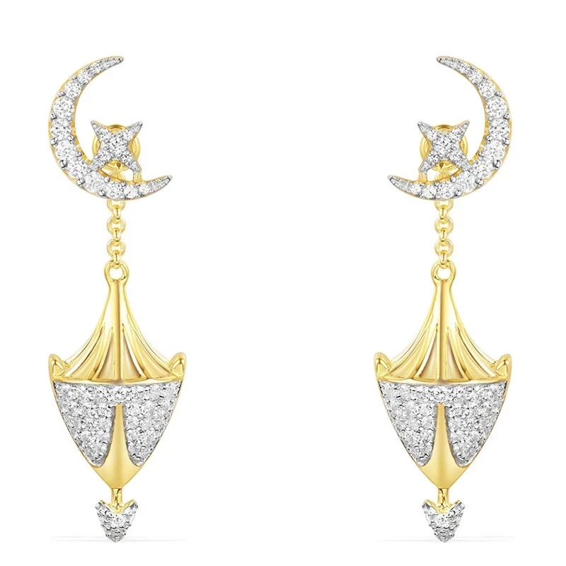 

Женские серьги-подвески из серебра 925 пробы, с фианитом