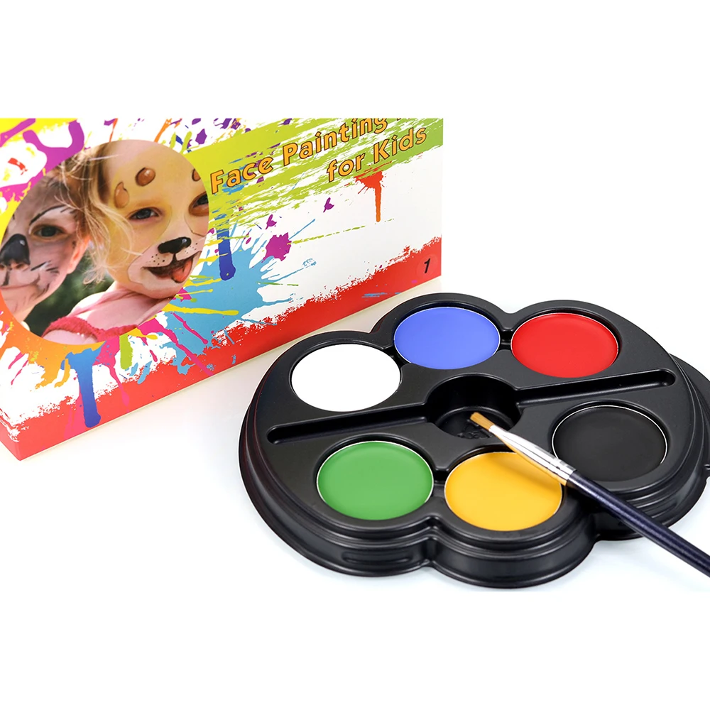 6 цветов пигментные палитры для рисования с кистью Хэллоуина лица тела макияжа