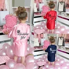 Халат Шелковый атласный для девочек, однотонный, на день рождения