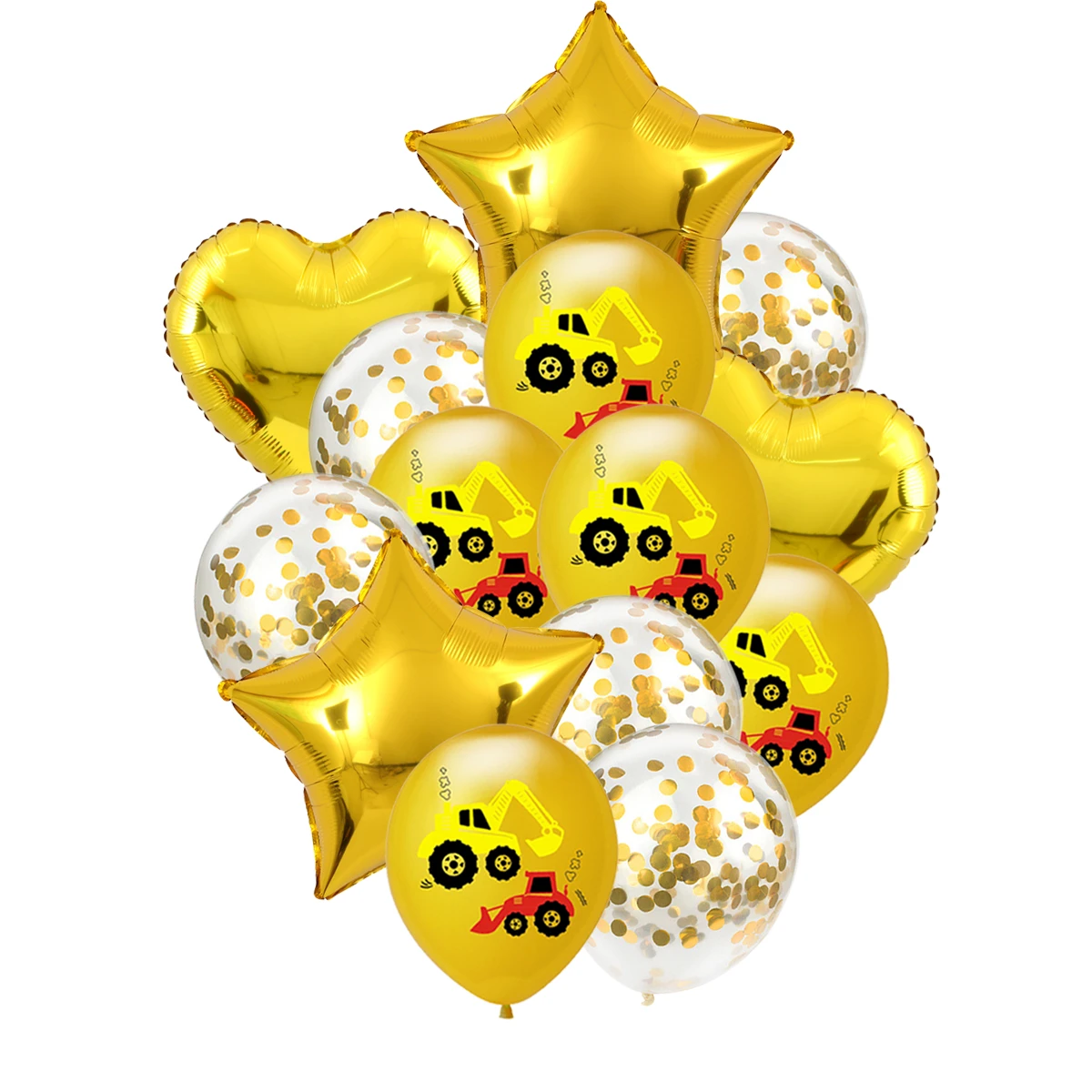 Экскаватор серебряного цвета розового золота конфетти латексные воздушные шары