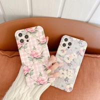 ins korea style cute floral phone case for iphone 13 11 12 pro max x xsmax xr 7 8plus 13 promax soft tpu flower back cover
