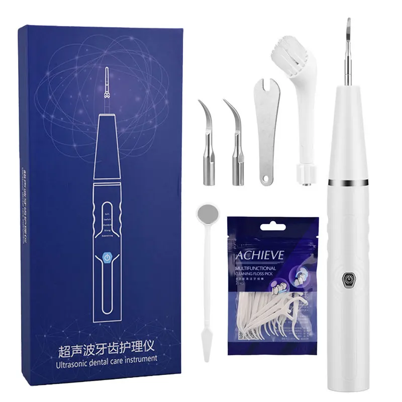 

5 Modes Ultrasonic Dental Scaler Calculus Remover Tartar Stain Teeth Cleaning Whitening Tool Kit Mouth Mirror Teeth Floss Stick