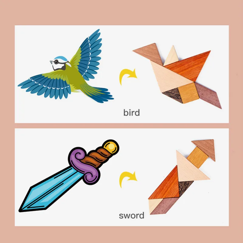 Магнитный Танграм пазл 3D головоломка Монтессори обучающая игрушка доска для