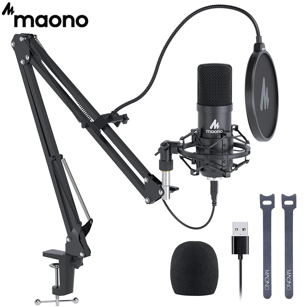 MAONO USB Microphone Kit Professional Podcast Condenser Mic 192KHZ/24BIT For PC Karaoke Youtube Studio Recording Microfone A04