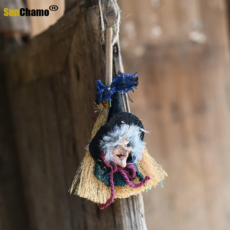 Halloween Decorations Witch Broom Pendant Lamp String Lantern Party Kindergarten Layout | Дом и сад
