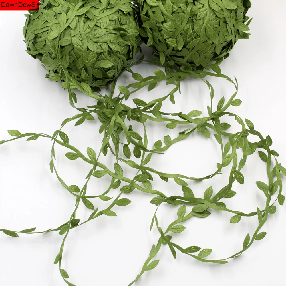 20 м искусственные зеленые листья в форме листьев для свадебного украшения