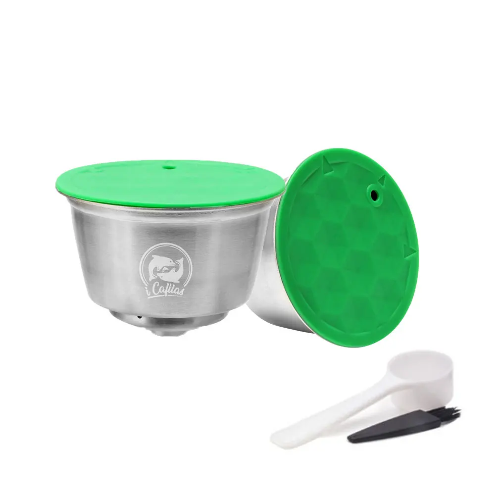2pcs Stainless Nescafe, кофе, капсула, многоразовый фильтр, Pod из нержавеющей стали и пластика, многоразовая корзина для кофе Dolci Gusto - Цвет: 2pcs Stainless