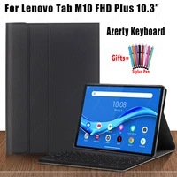 azerty keyboard case with mouse for lenovo tab m10 fhd plus tb x606f tb x606x 10 3 inch french azert keyboard leather cover