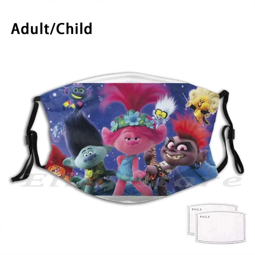 

Моющаяся маска с фильтром для троллей, теплый шарф, маска, Тролли, фильмы из фильмов, Тролли, мировой тур