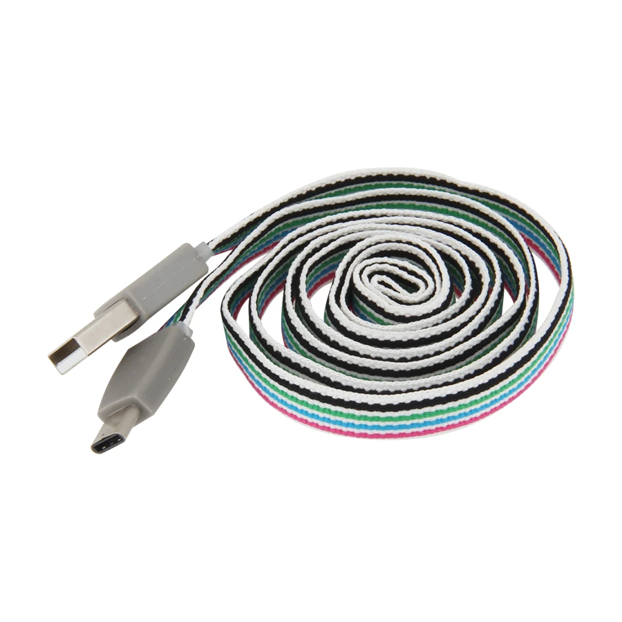 

1M Cotton Data Sync Charging Cable Micro USB Type C Charger 8pin for iPhone Samsung Xiaomi Mobile Phones Cord 500pcs/lot