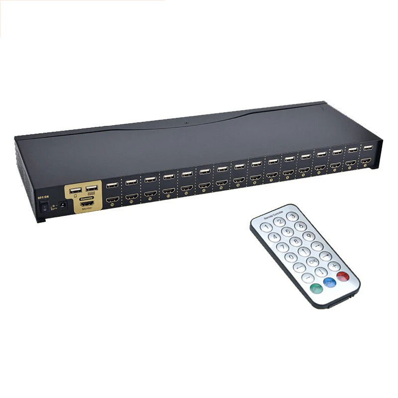 16 портов USB KVM Switch HDMI-compatibl компьютерный хост мониторинг обмен набором мыши и