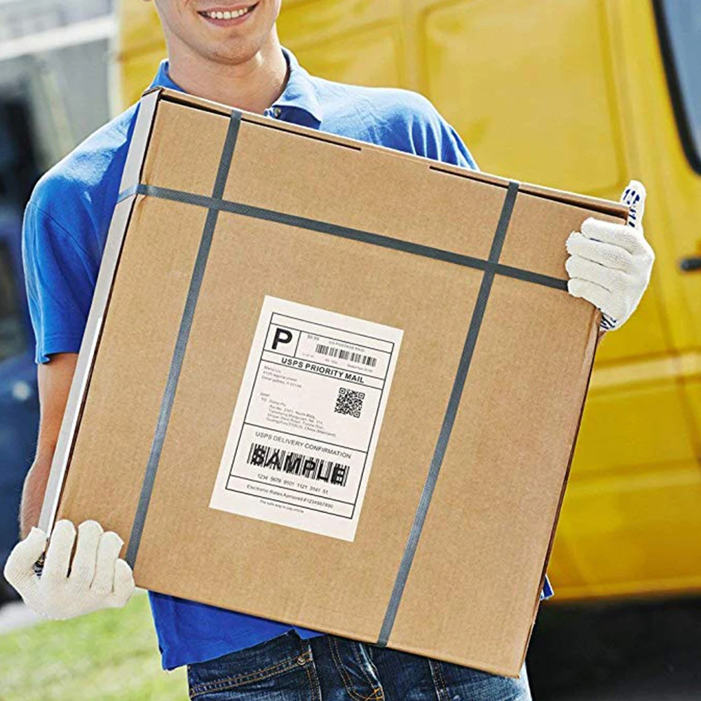 Флюоресцентная наклейка со штрих кодом (4 дюйма) для доставки ярлык супермаркета