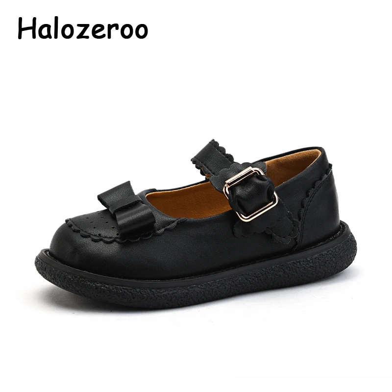 

Autumn Kids Bow Princess Shoes Baby Girls Brand Genuine Leather Shoes Children Soft Dress Shoes Beige Fashion Flats Mary Jane