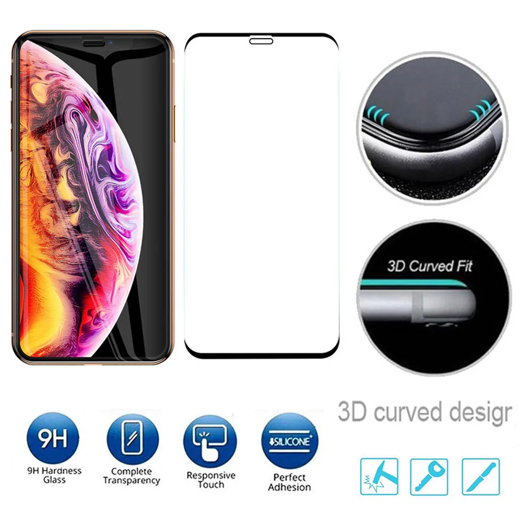 Закаленное стекло с полным покрытием для защиты экрана от царапин 9H iPhone 11 6 1