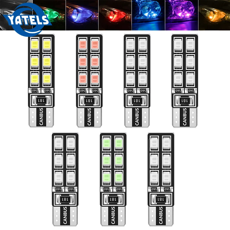 1 шт. T10 W5W Автомобильный светодиодный светильник CANBUS 12 свет 3528 SMD габаритная лампа для чтения 194 168 2825 сигнальная лампа белого цвета 12 В