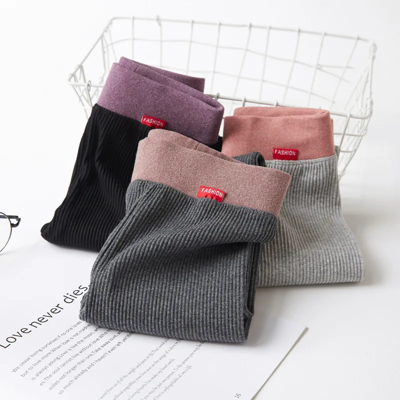 2019 Осенние леггинсы для девочек хлопковые трикотажные штаны в полоску детская